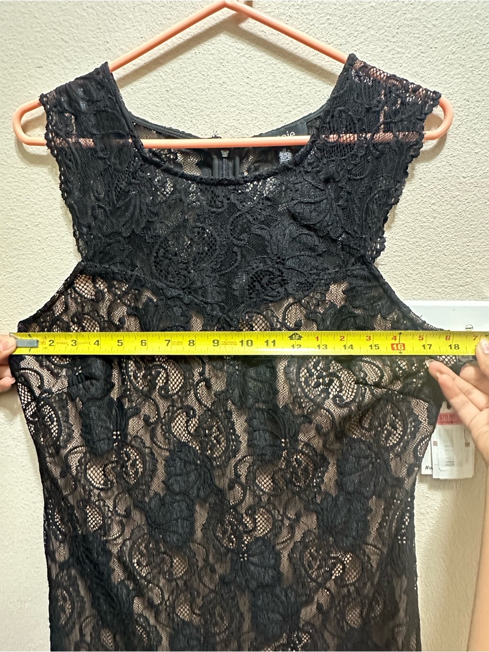 BRAND NEW Kensie Black Lace Sleeveless Mini Dress with Tiered Ruffle Hem - Picture 6 of 6